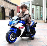 12V Kids Racing Style Ride-On Bike – Bluetooth, Music, Lights, Leather Seat mississippipowersports