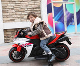 12V Kids Racing Style Ride-On Bike – Bluetooth, Music, Lights, Leather Seat mississippipowersports