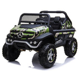 Mercedes-Benz Unimog Kids Ride-On Car – 12V, Dual Seats, Remote Control, LED Lights, MP3 & USB Support mississippipowersports